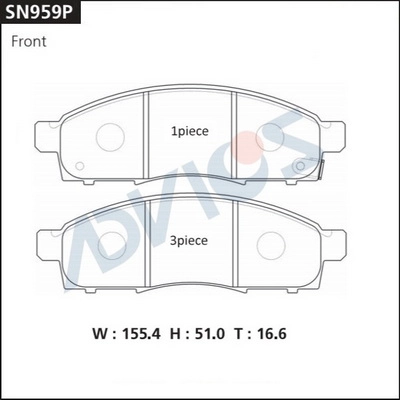 ADVICS SN959P - Тормозные колодки 