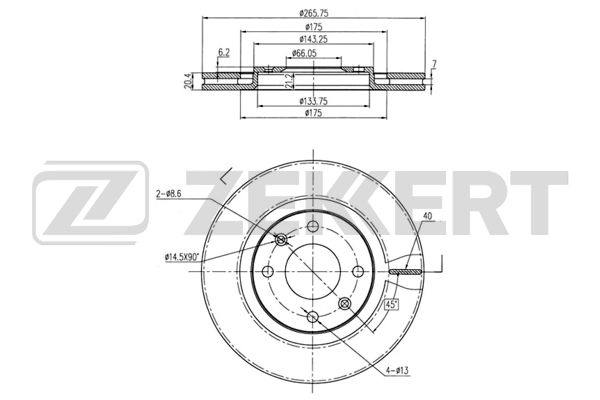 ZEKKERT BS-5113 - Тормозные диски