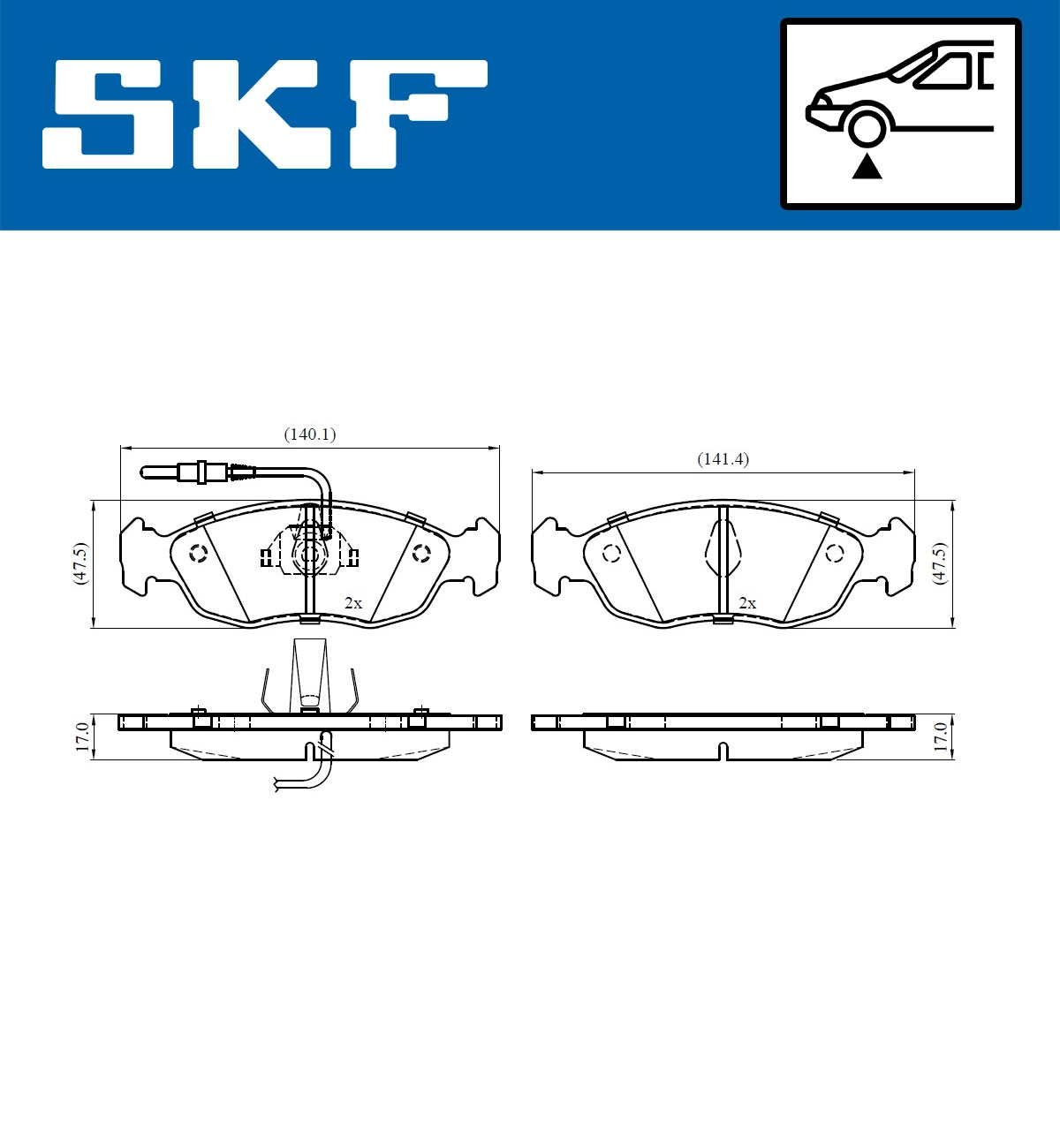 SKF VKBP 80580 E - Тормозные колодки 