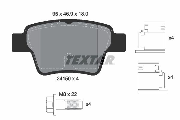 TEXTAR 2415001 - Комплект тормозных колодок, дисковый тормоз Q+