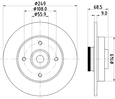 HELLA 8DD 355 123-291 - Тормозной диск PRO