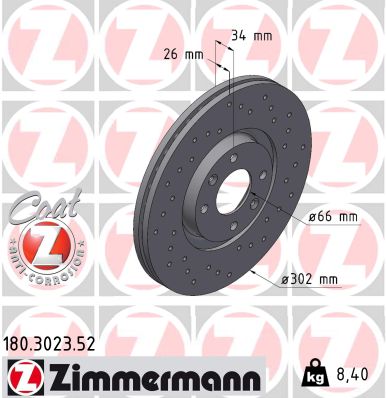 ZIMMERMANN 180.3023.52 - Тормозной диск SPORT BRAKE DISC Z