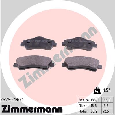 ZIMMERMANN 25250.190.1 - Тормозные колодки 