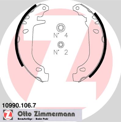 ZIMMERMANN 10990.106.7 - Барабанные колодки