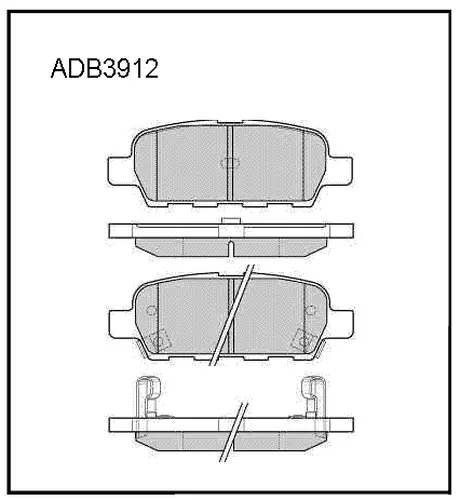 ALLIED NIPPON adb3912 - колодки дисковые задние