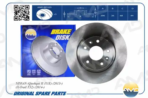 AMD amdbd325 - диск тормозной передний! 402064EA0A\ Nissan Qashqai II J11E 13>/X-Trail T32 14>