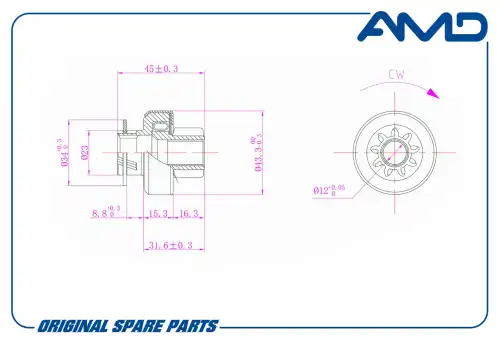 AMD amdel381 - бендикс!z=9\ Daewoo Nexia/Espero 94>/Lanos/Leganza 1.5-2.0