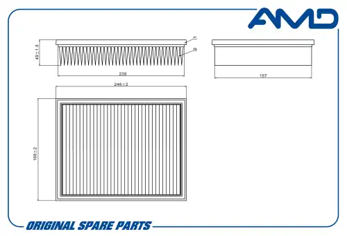 AMD amdfa919 - AMD.FA919 (1444VW) PEUGEOT 307 1.4 00- Фильтр воздушный