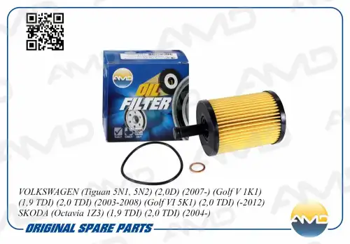 AMD amdfl142 - фильтр масляный! 071115562\ VW Tiguan 5N1,5N2 2.0D 07>/Golf V 1K1 1.9 TDI 2.0 03-08/VI 5K1