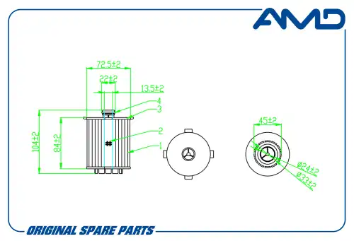 AMD amdfl322 - фильтр масляный! Volvo S60 II FS/FH >18/S60 III ZS 19>/S90 II PS 16>