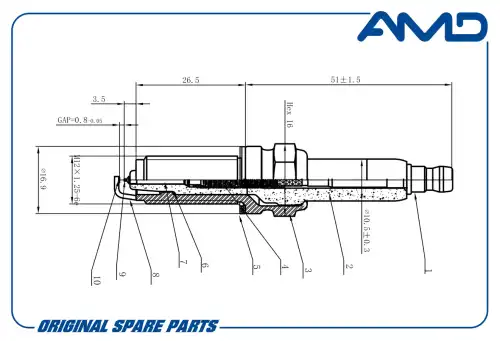 AMD amdpl134 - свеча зажигания! Platinum\ MB W204 <13/W212 <16/Sprinter 08>