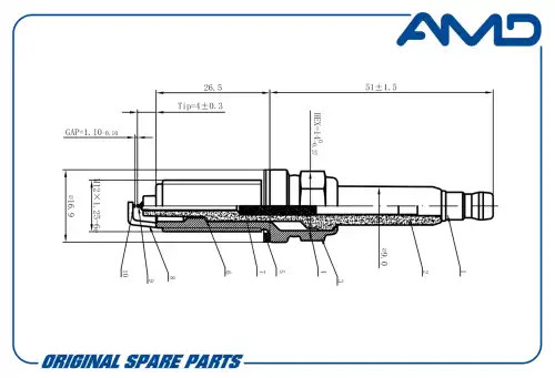 AMD amdpl144 - свеча зажигания! Iridium\ Renault Koleos 2.5i 08>