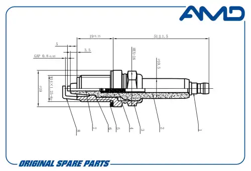 AMD amdpl172 - Свеча зажигания 1214016/ZFR6VG/AMD.PL172 AMD
