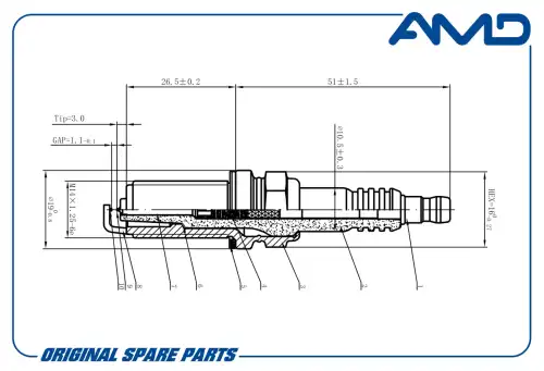 AMD amdpl81 - свеча зажигания! Iridium\ Mitsubishi Lancer/ASX 1.6i 10>