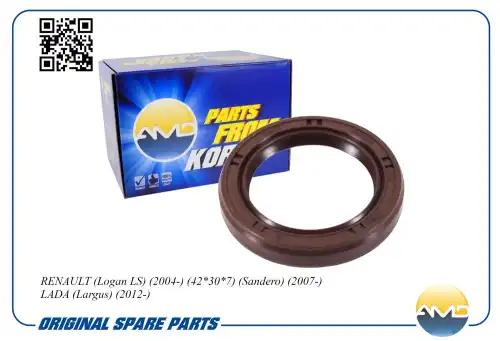 AMD amdsg266 - сальник р/в! 30x42x7\ Renault Logan 04>/Sandero 07>