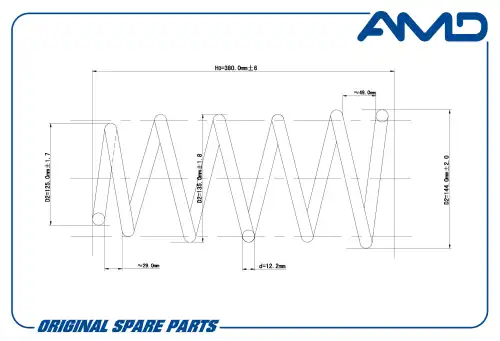 AMD amdsp322 - пружина передняя! 40 170 03\ Dacia Sandero 1.5DCi 08>
