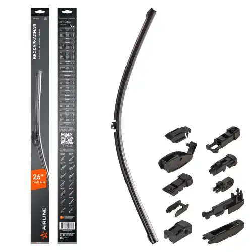 AIRLINE awbbk650 - щетка стеклоочистителя! 650мм 26'' бескаркасная, 10 адаптеров\