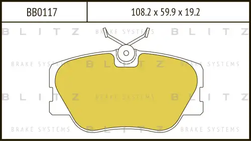 BLITZ bb0117 - Колодки тормозные дисковые MERCEDES W124/W210 93->