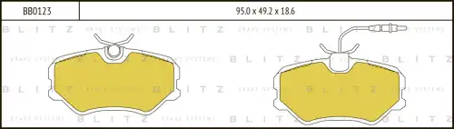 BLITZ bb0123 - колодки дисковые! п.\ Peugeot 405 1.4-1.9D 87-95
