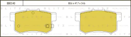 BLITZ bb0140 - колодки дисковые задние