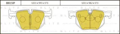 BLITZ bb0150p - колодки дисковые задние