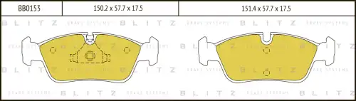 BLITZ bb0153 - колодки дисковые передние