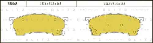 BLITZ bb0165 - Колодки тормозные дисковые MAZDA 626 IV 92-98