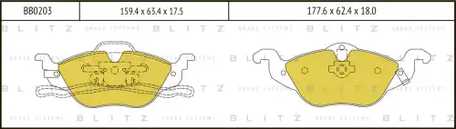 BLITZ bb0203 - колодки дисковые передние