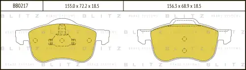 BLITZ bb0217 - колодки дисковые передние