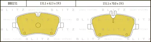 BLITZ bb0231 - Колодки тормозные дисковые /комплект 4 шт/
