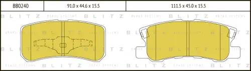 BLITZ bb0240 - колодки дисковые задние