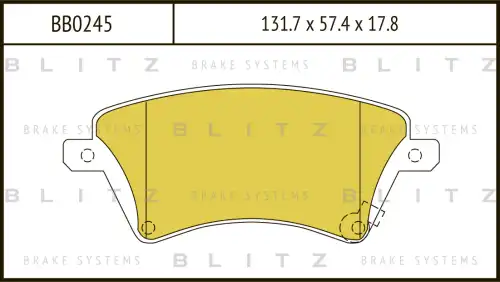 BLITZ bb0245 - колодки дисковые передние! диск 15'\ Toyota Corolla 1.4/1.6 WTi/2.0D4-D 02>