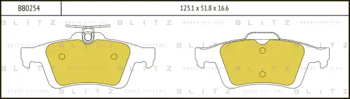 BLITZ bb0254 - Колодки тормозные дисковые FORD Focus II/C-Max 03->MAZDA 3/5 03->VOLVO S40 II/V50 04->