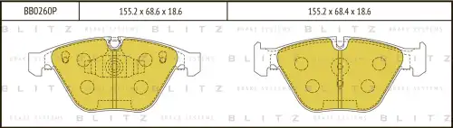 BLITZ bb0260p - Колодки тормозные дисковые BMW 3 (E90/91/92/93) 06->