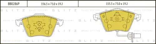 BLITZ bb0286p - Колодки тормозные дисковые /комплект 4 шт/