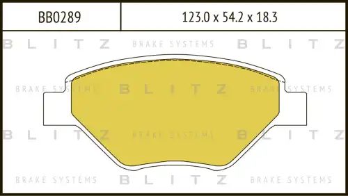 BLITZ bb0289 - колодки дисковые передние