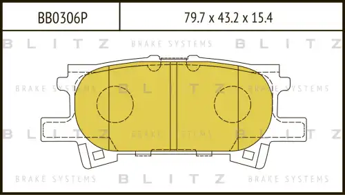 BLITZ bb0306p - Колодки тормозные дисковые LEXUS RX300 03->
