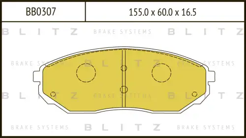BLITZ bb0307 - Колодки тормозные дисковые KIA Sorento 02->