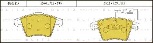 BLITZ bb0311p - колодки дисковые передние