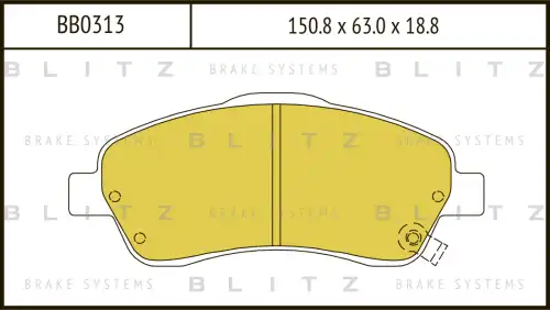 BLITZ bb0313 - Колодки тормозные дисковые /комплект 4 шт/