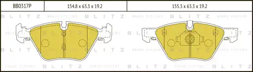 BLITZ bb0317p - колодки дисковые передние