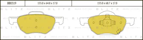 BLITZ bb0319 - колодки дисковые передние