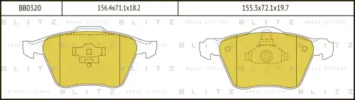 BLITZ bb0320 - Колодки тормозные дисковые VOLVO S60/S80 98->