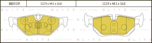 BLITZ bb0333p - колодки дисковые задние