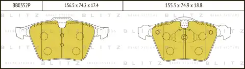 BLITZ bb0352p - колодки дисковые передние