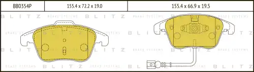 BLITZ bb0354p - Колодки тормозные дисковые VW Tiguan 09/07->