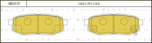 BLITZ bb0357p - колодки дисковые! з.\Subaru Legacy 2.5 GT 09>/ Tribeca 3.0 05>