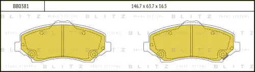 BLITZ bb0381 - Колодки тормозные дисковые CHRYSLER Grand Voyager 07-/DODGE Journey 08-/JEEP Cherokee/Wrangler 06-