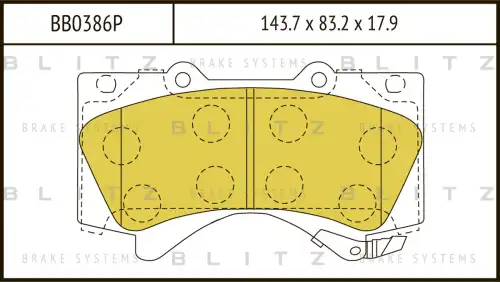 BLITZ bb0386p - колодки дисковые передние