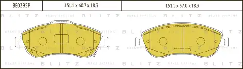 BLITZ bb0395p - Колодки тормозные дисковые HONDA CR-V III 07->
